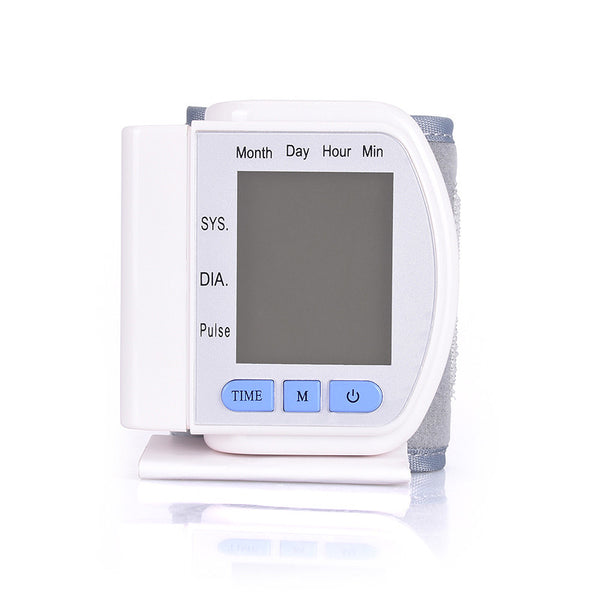 LCD Digital Home Automatic Wrist Blood Pressure Pulse with Heart Beat Meter