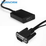 FORNORM HDMI to VGA Converter with Audio Active 1080P Female to Male HDMI to VGA Adapter