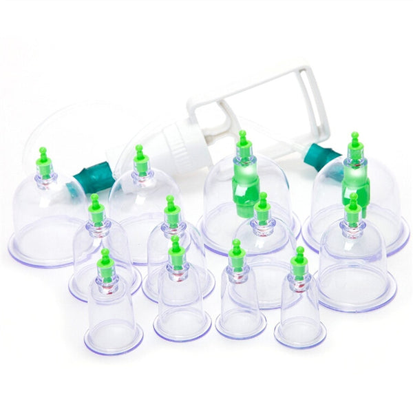 Household 12 Cups Chinese Medical Vacuum Body Cupping Massage Therapy